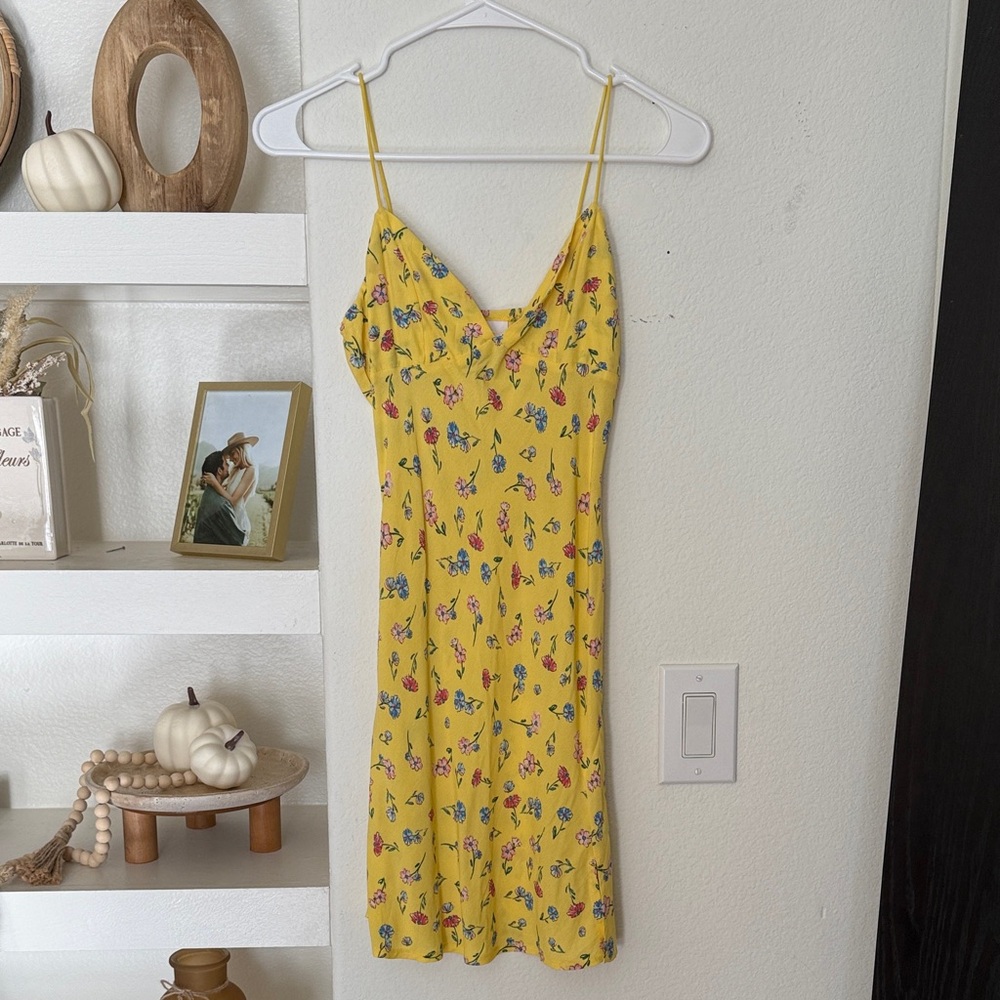 Skylar and Madison NWOT Yellow Mini Spaghetti Strap Dress